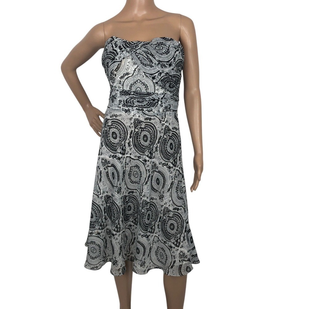 Vintage Venus Floral Paisley Print Strapless A-Line Dress 6 Fairycore Boho Party